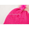 Gorro de inverno feminino com pompom colorido e boné